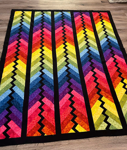 Rainbow Zig Zag Braid Quilt Kit