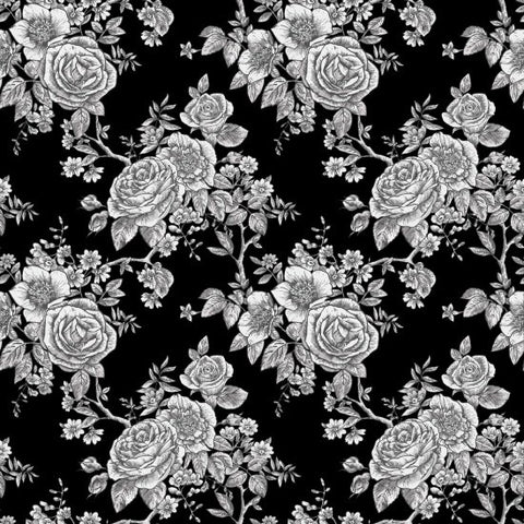 Blank 108" Rose Toile 8294 99 Black