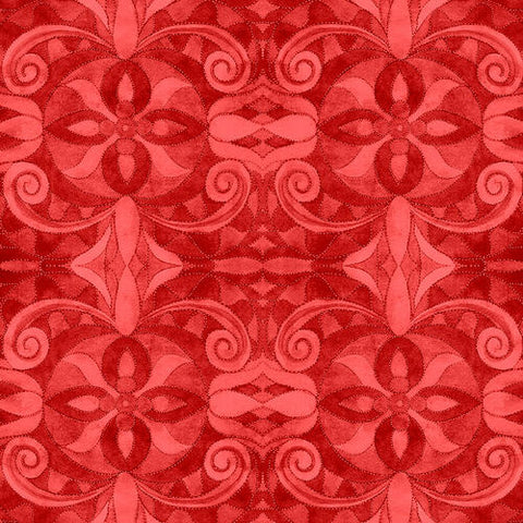 Red BAROQUE 108" - Digital Blank Quilt Backing