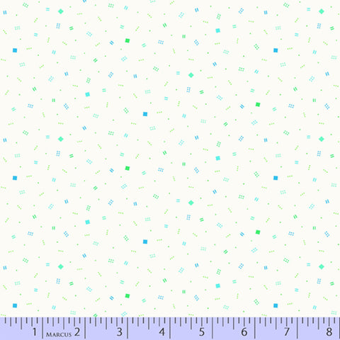 Happy Thoughts Aqua- Sarah Maxwell Marcus Fabrics