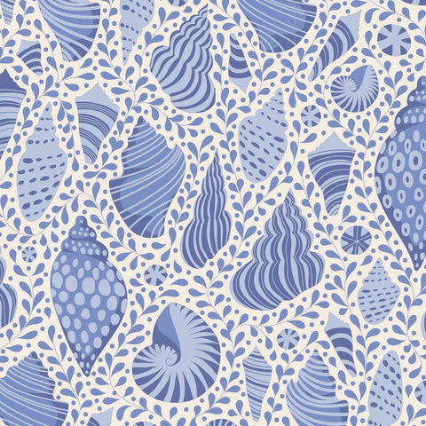 Tilda Cotton Beach - Beach Shells Blue