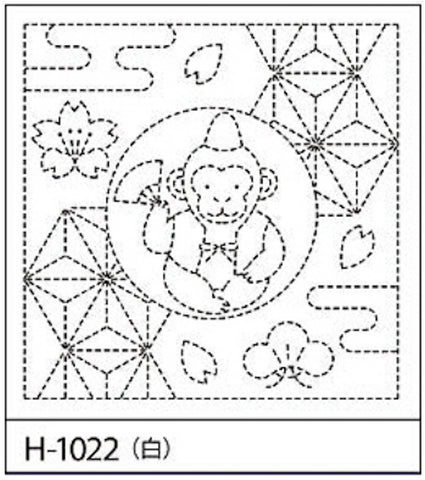 SASHIKO Hana Fukin Year of the Monkey White