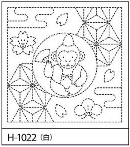 SASHIKO Hana Fukin Year Of The Monkey Navy