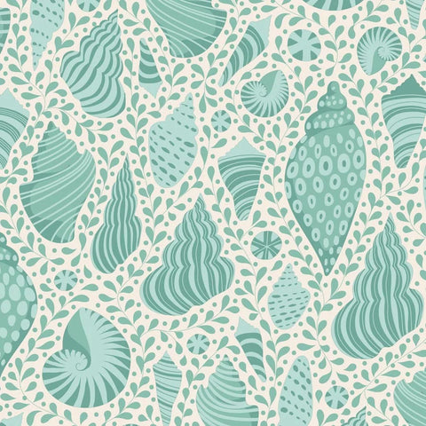 Tilda Cotton Beach - Beach Shells Teal