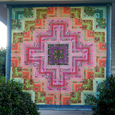 Stained Glass Quilt Kit featuring Everglow & True Colors by  Tula Pink