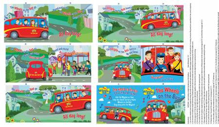 Wiggles On The Bus Cotton Quilting Fabric Book Panel