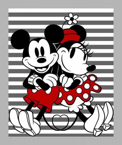 Disney Mickey Mouse Minnie Stripe Panel