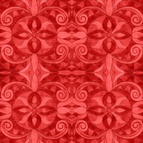 Red BAROQUE 108" - Digital Blank Quilt Backing
