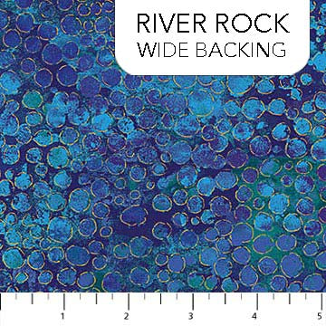 108" Quilt Backing Shimmer River Rock Blue